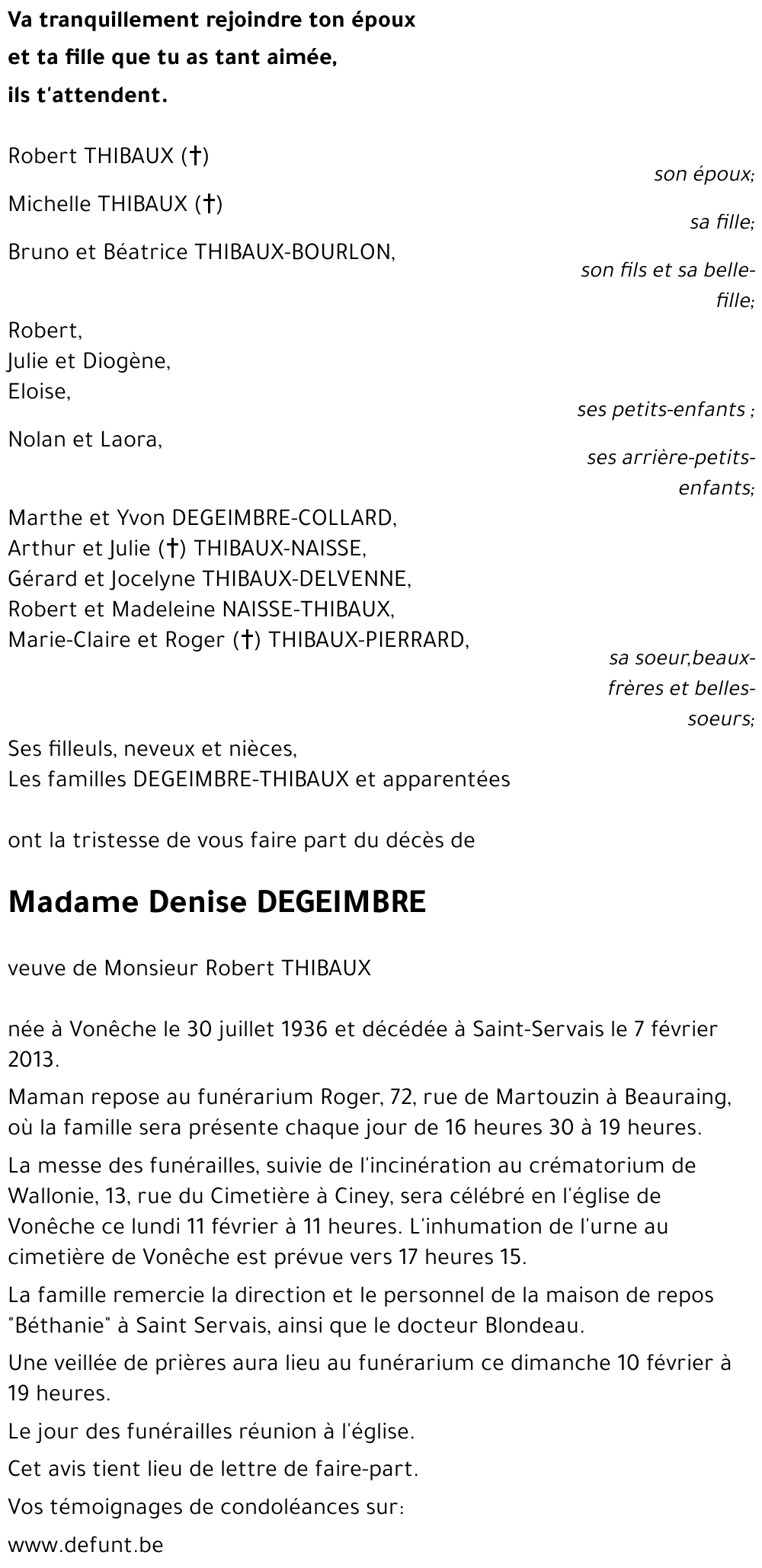 Denise DEGEIMBRE