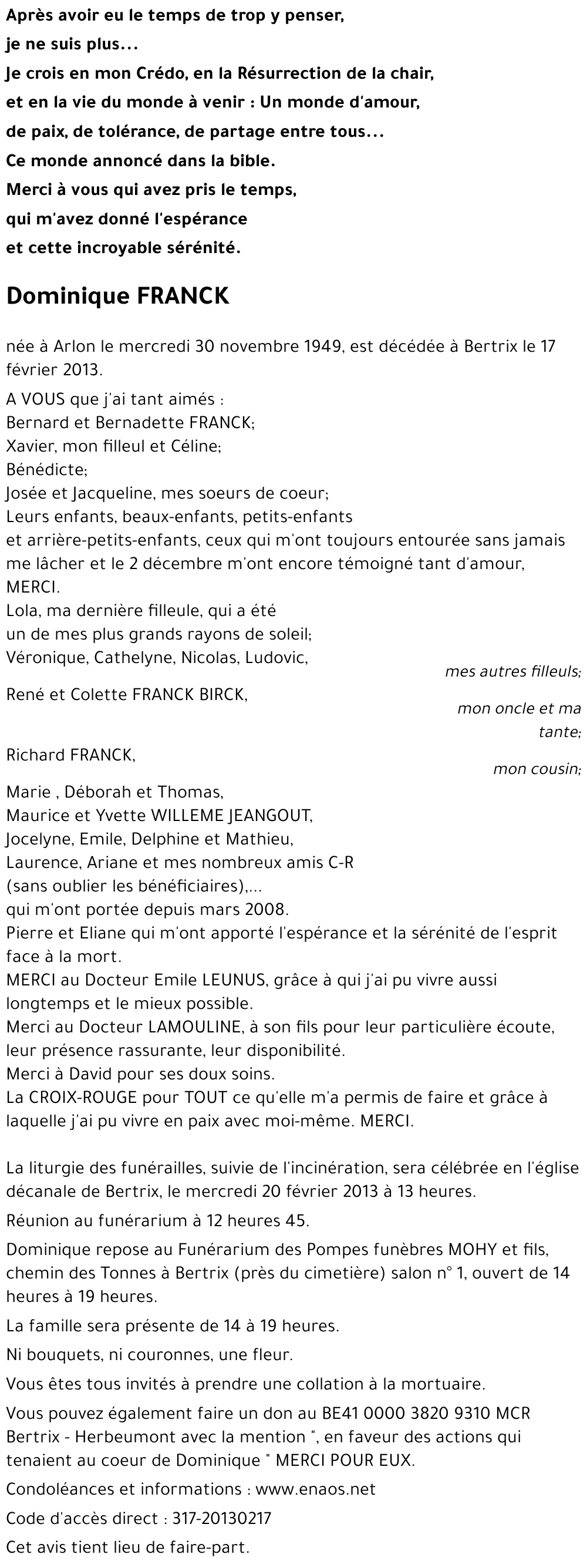 Dominique FRANCK
