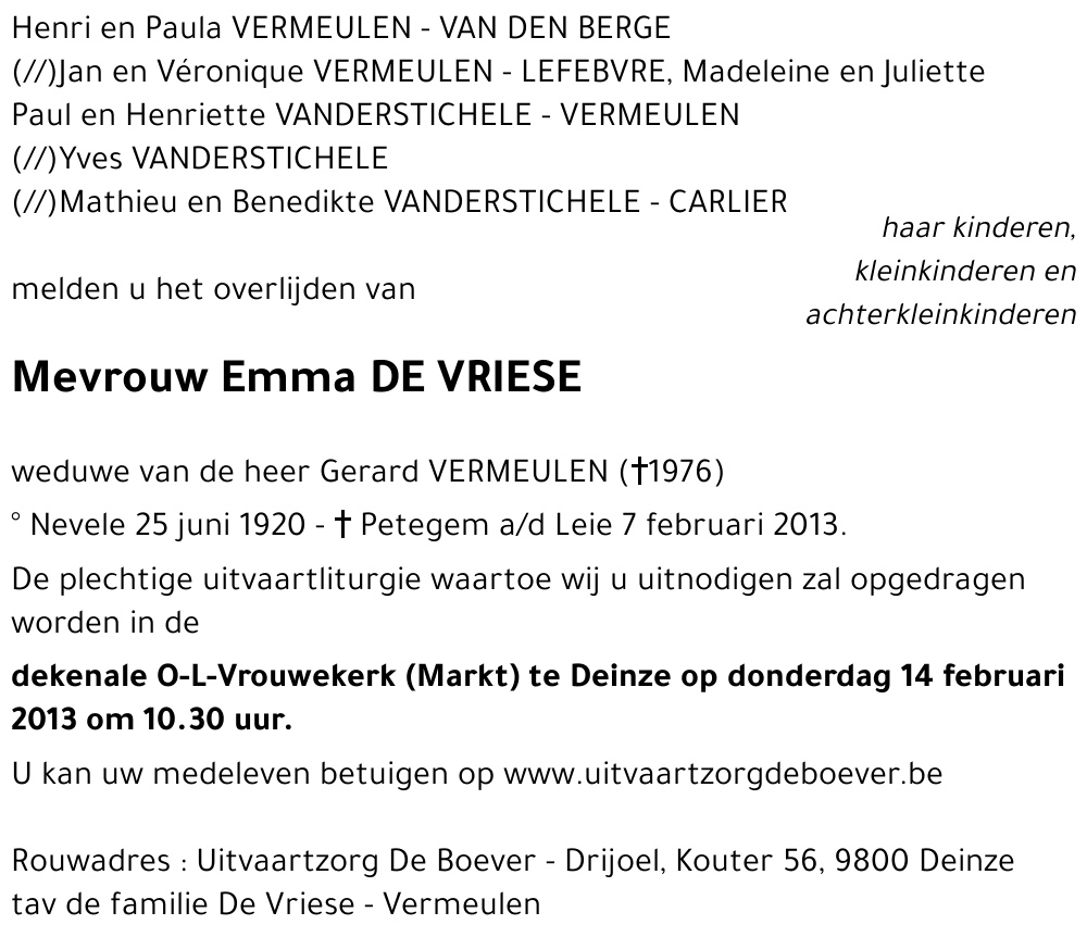 Emma DE VRIESE