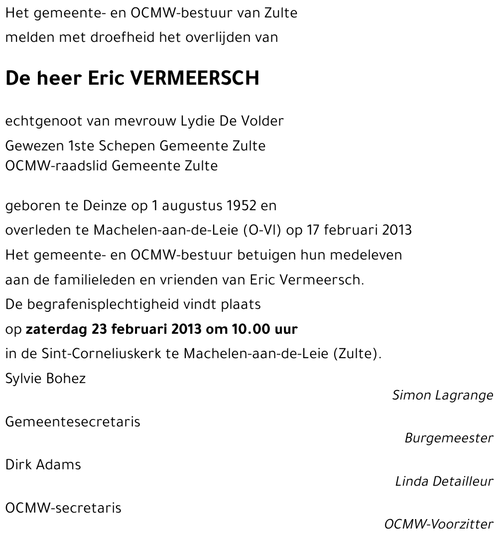 Eric VERMEERSCH