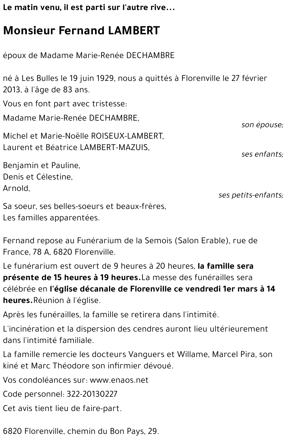 Fernand LAMBERT