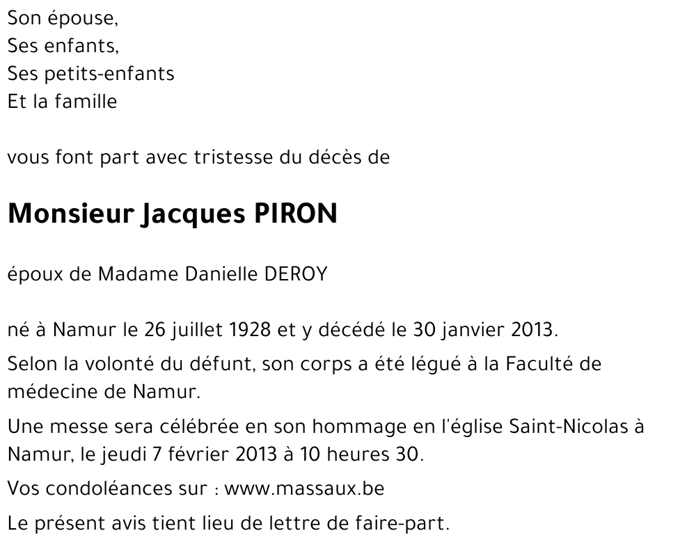 Jacques PIRON