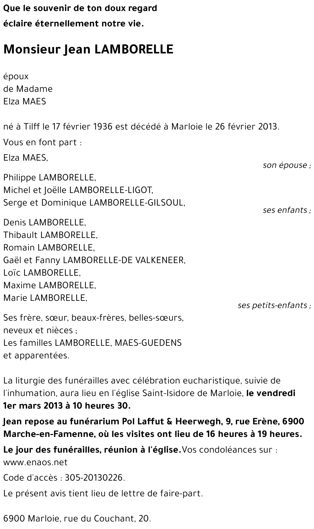 Jean LAMBORELLE