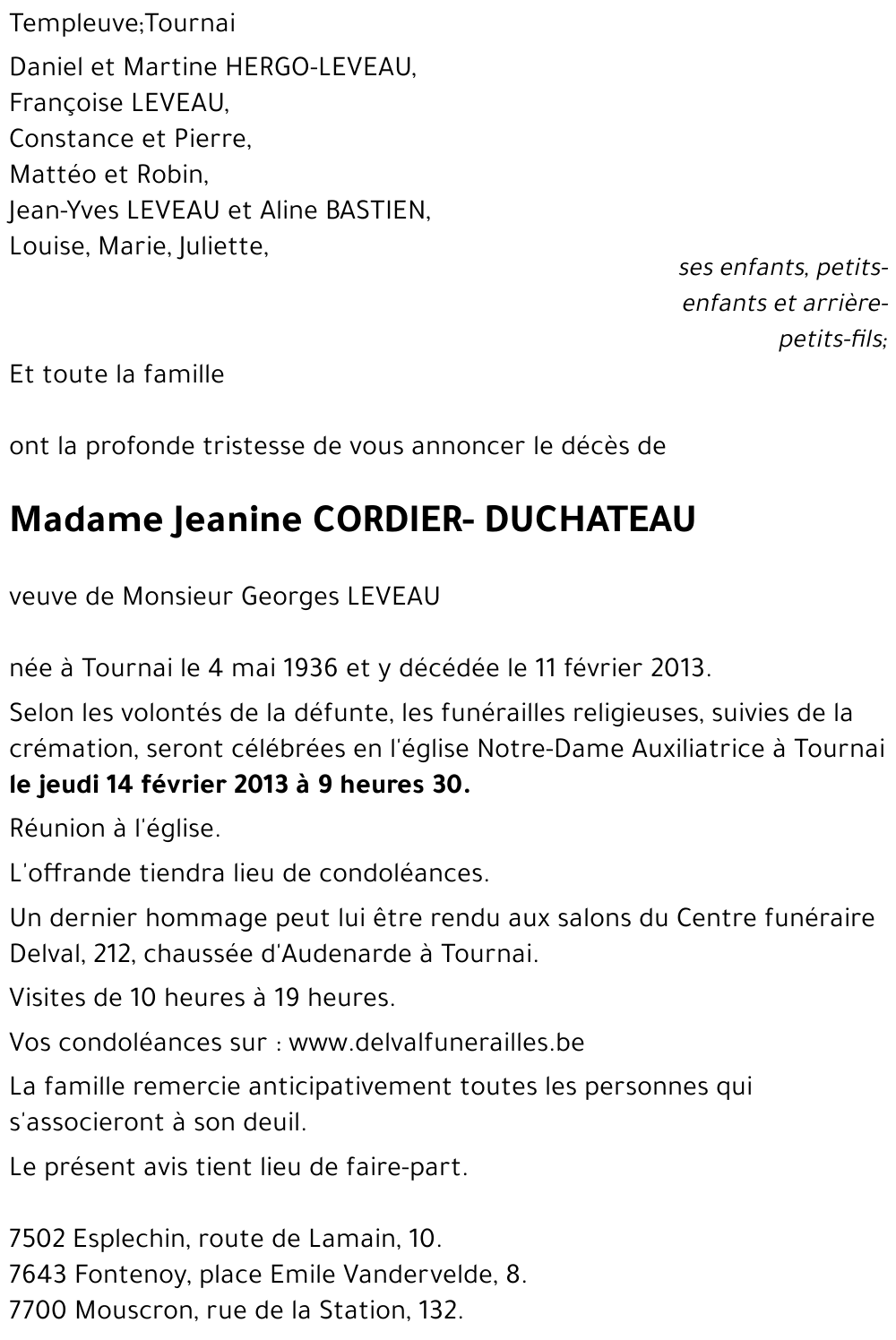 Jeanine CORDIER-DUCHATEAU