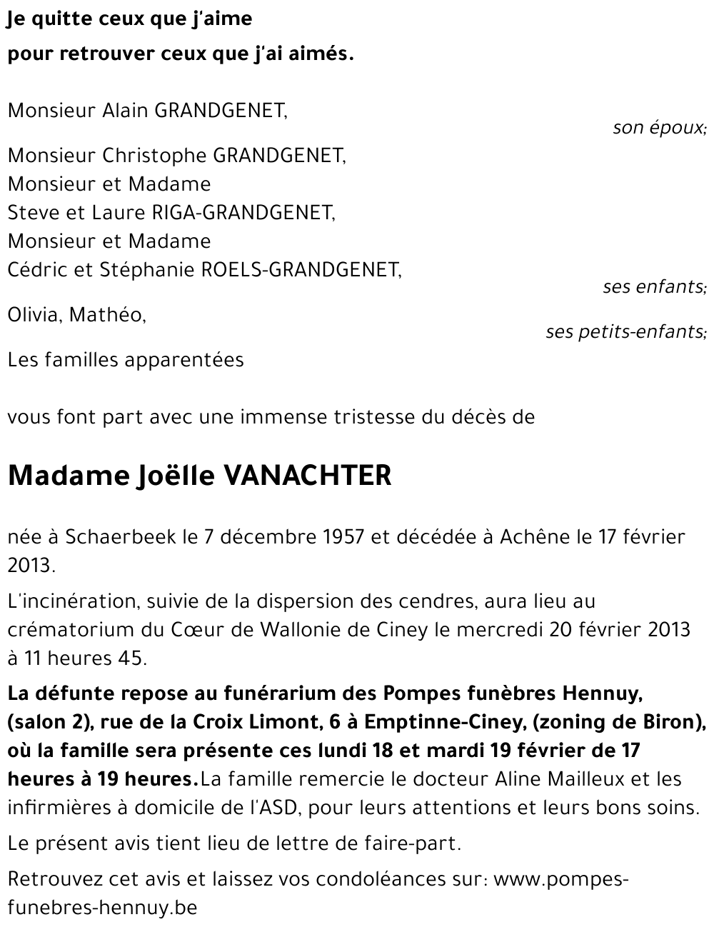 Joëlle VANACHTER