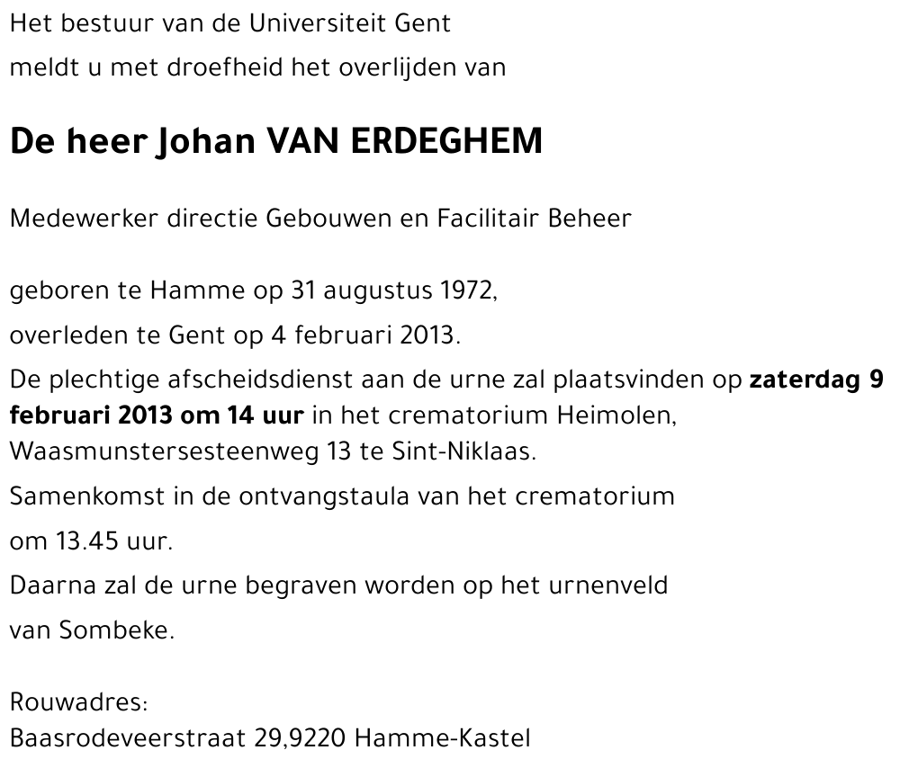 Johan VAN ERDEGHEM