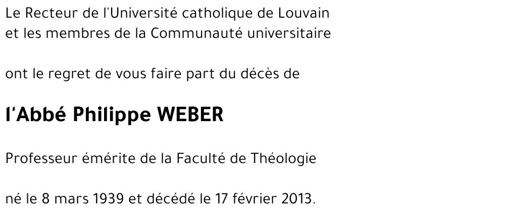 l'Abbé Philippe WEBER