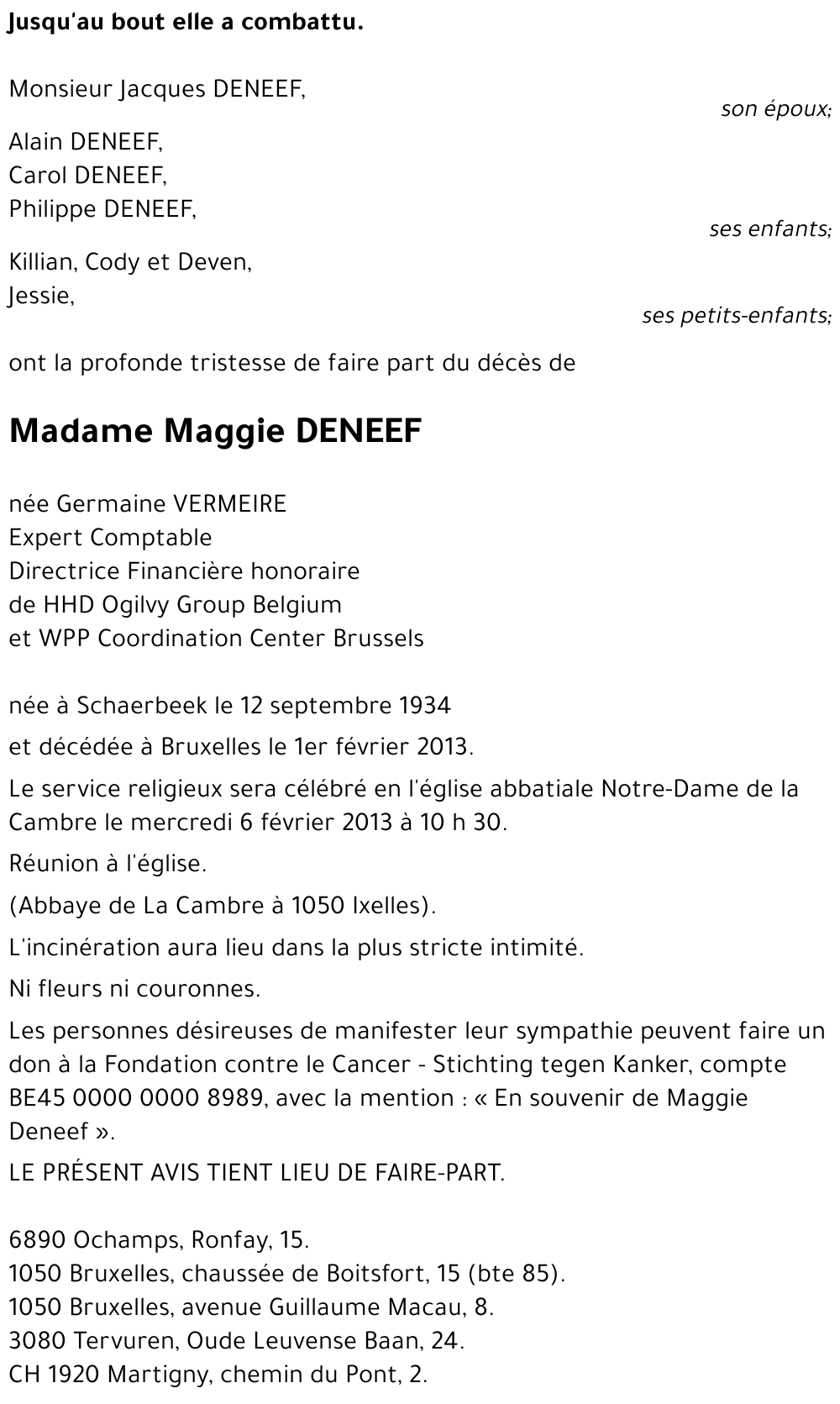 Maggie DENEEF