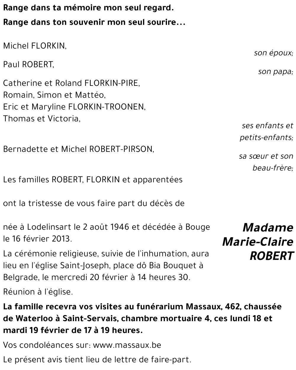 Marie Claire ROBERT