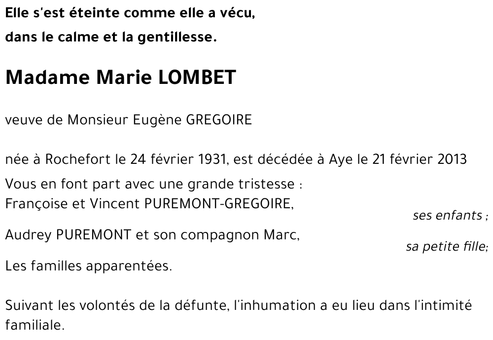 Marie LOMBET