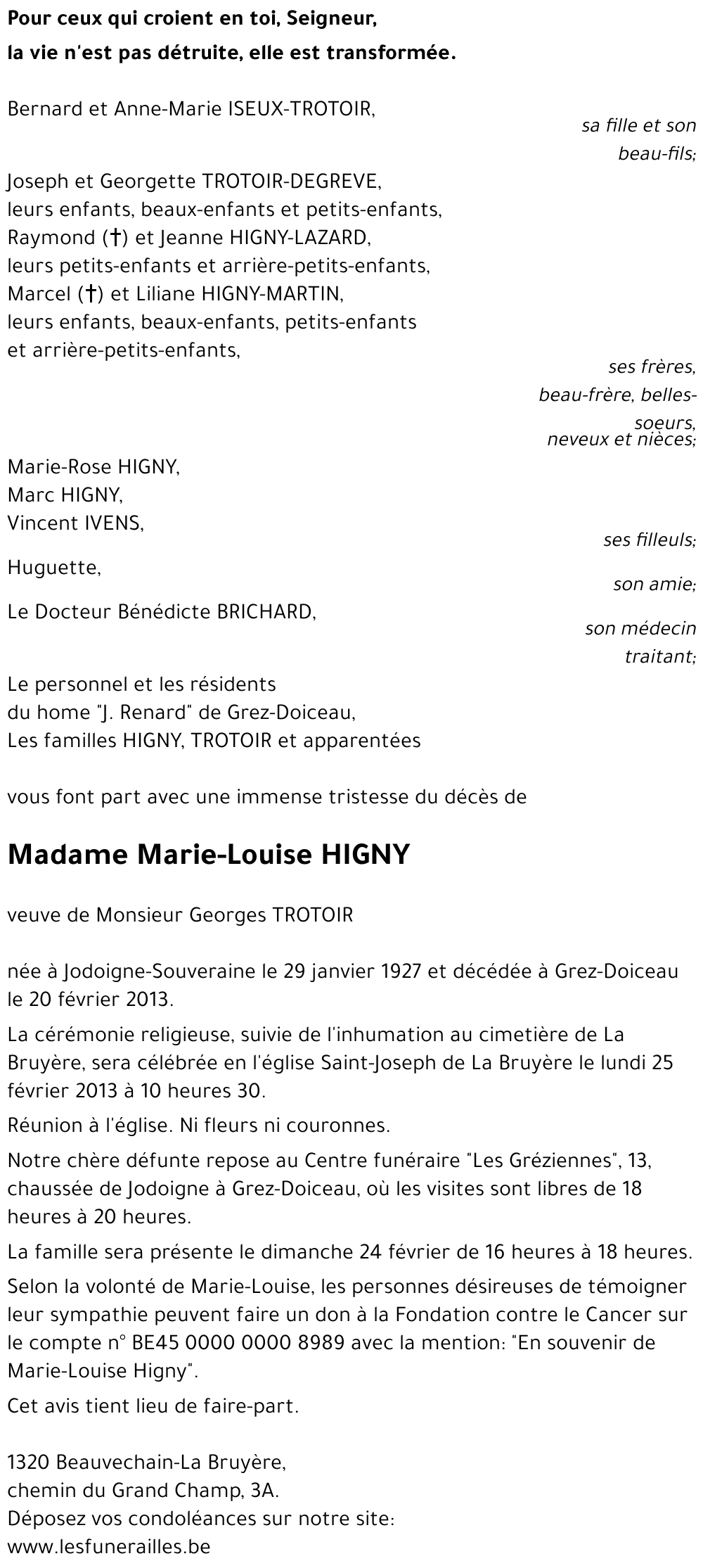 Marie-Louise HIGNY