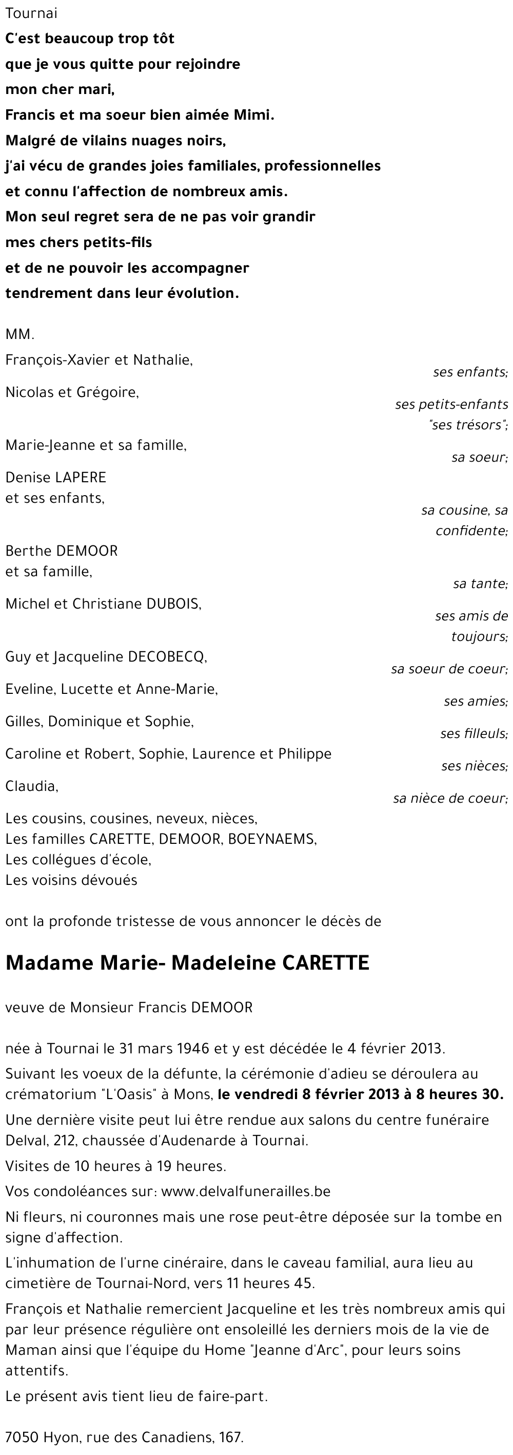 Marie-Madeleine CARETTE