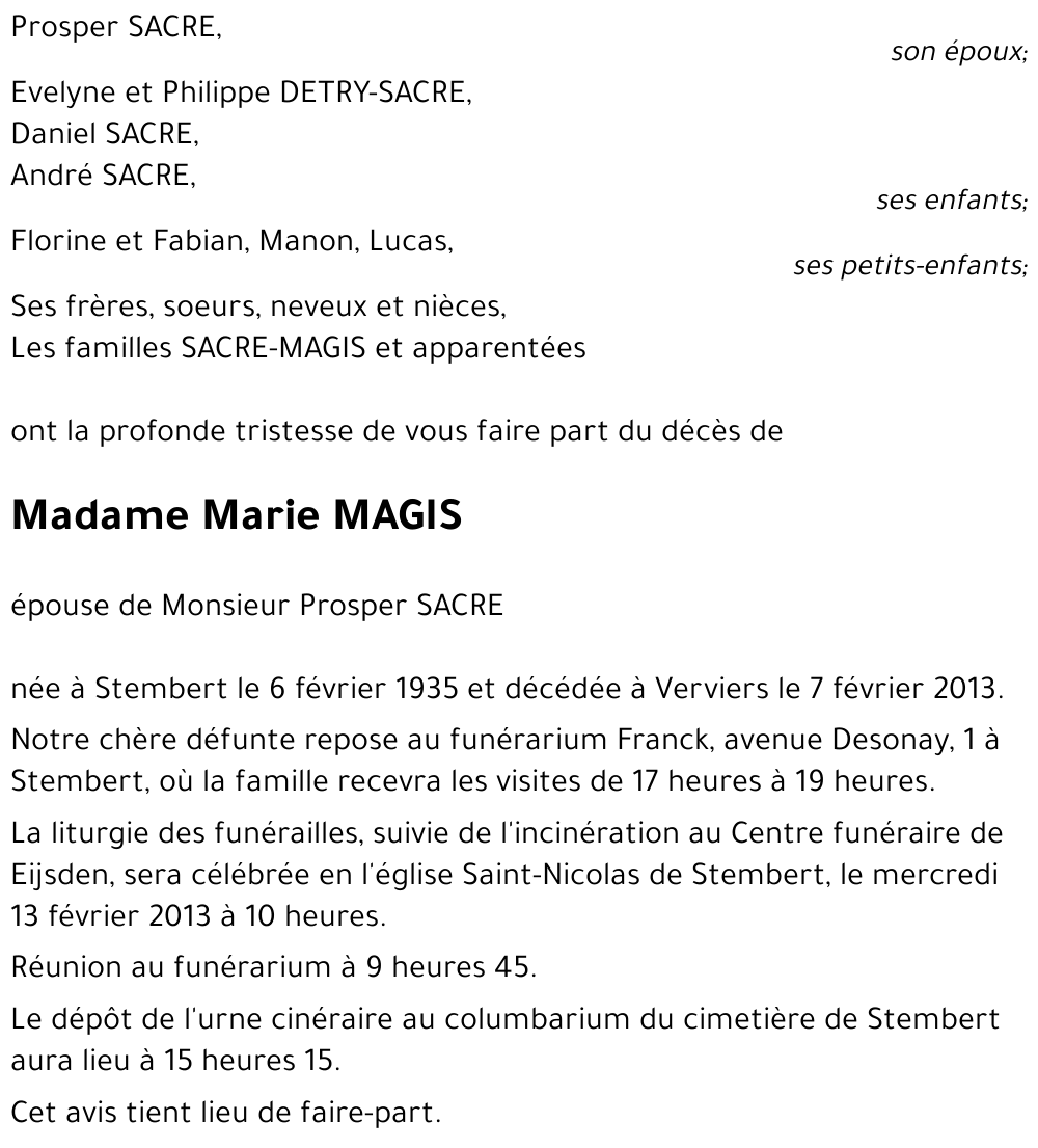 Marie MAGIS
