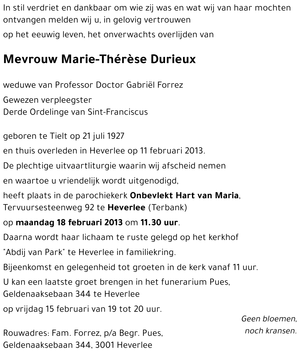 Marie-Thérèse Durieux