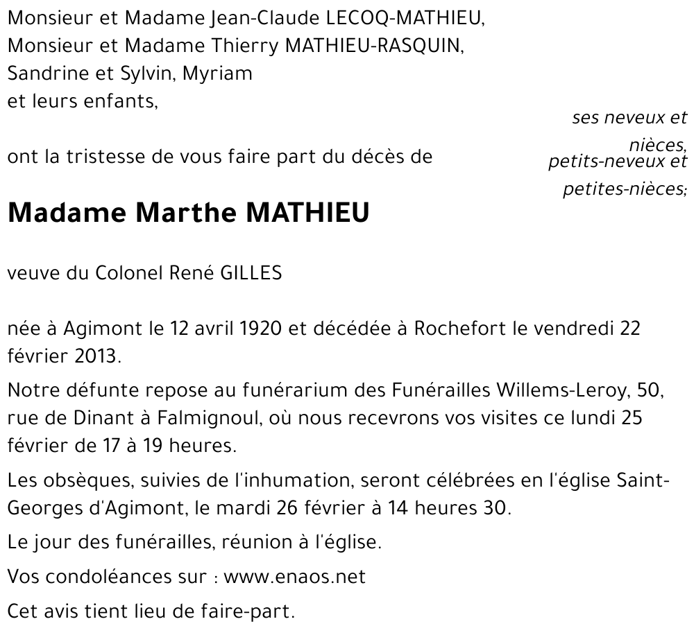 Marthe MATHIEU