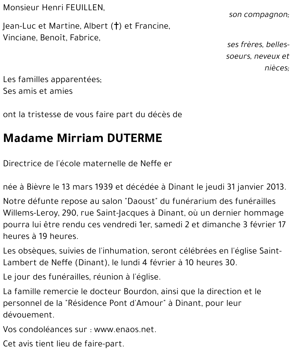 Mirriam DUTERME