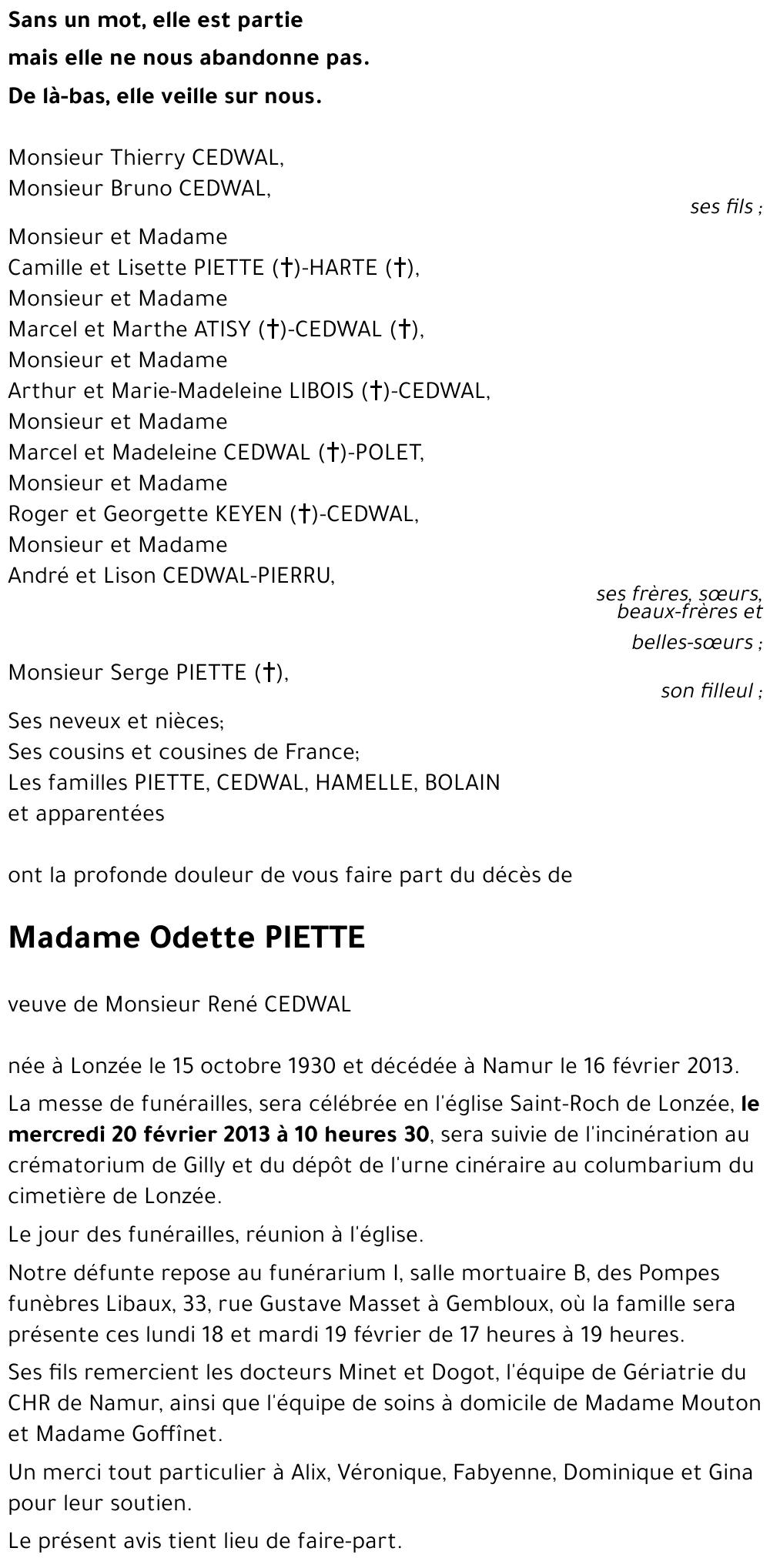 Odette PIETTE