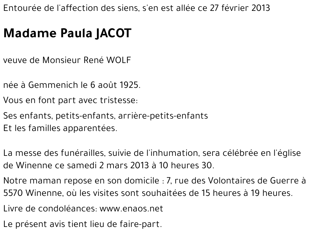 Paula JACOT
