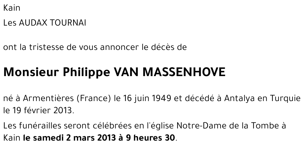 Philippe VAN MASSENHOVE