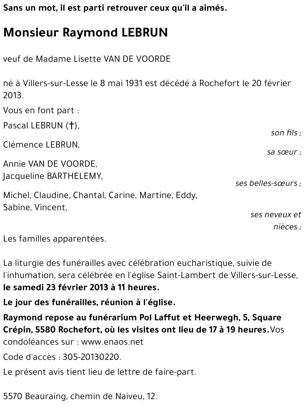 Raymond LEBRUN