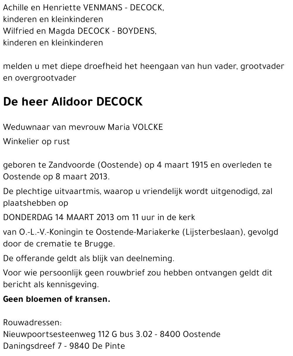 Alidoor DECOCK