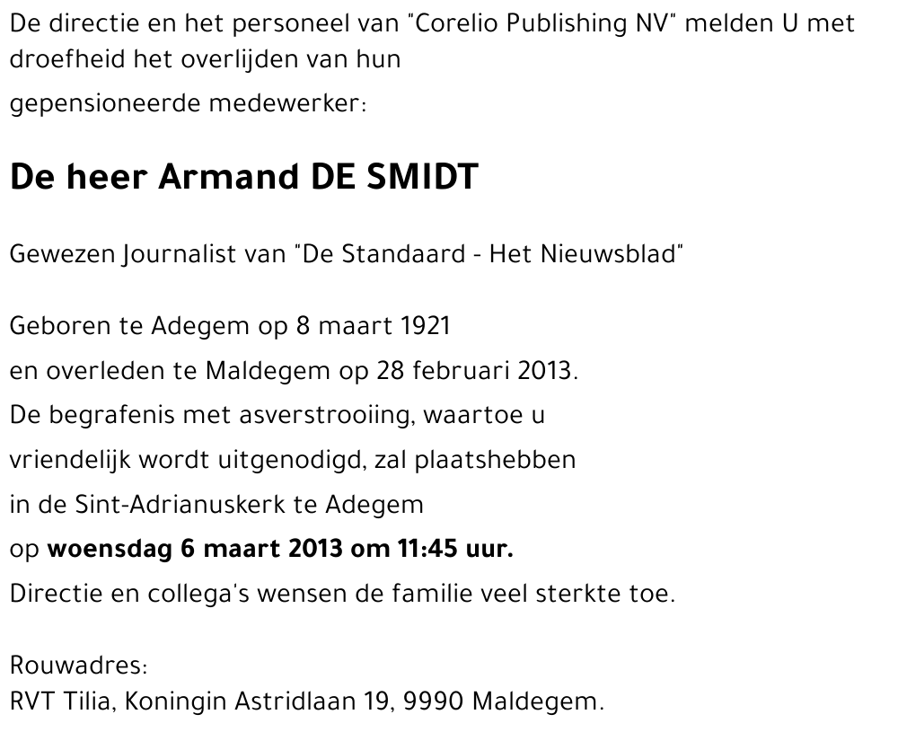 Armand DE SMIDT