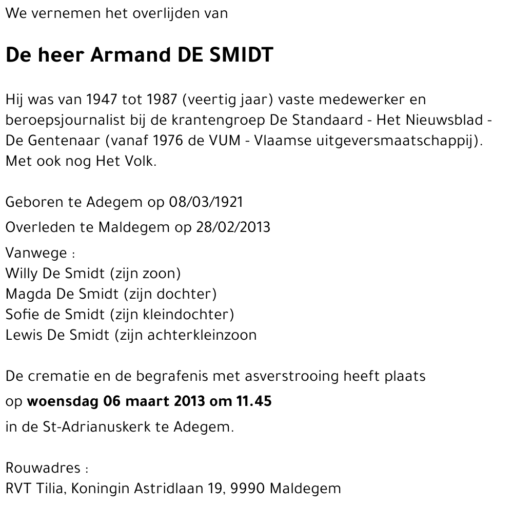 Armand DE SMIDT