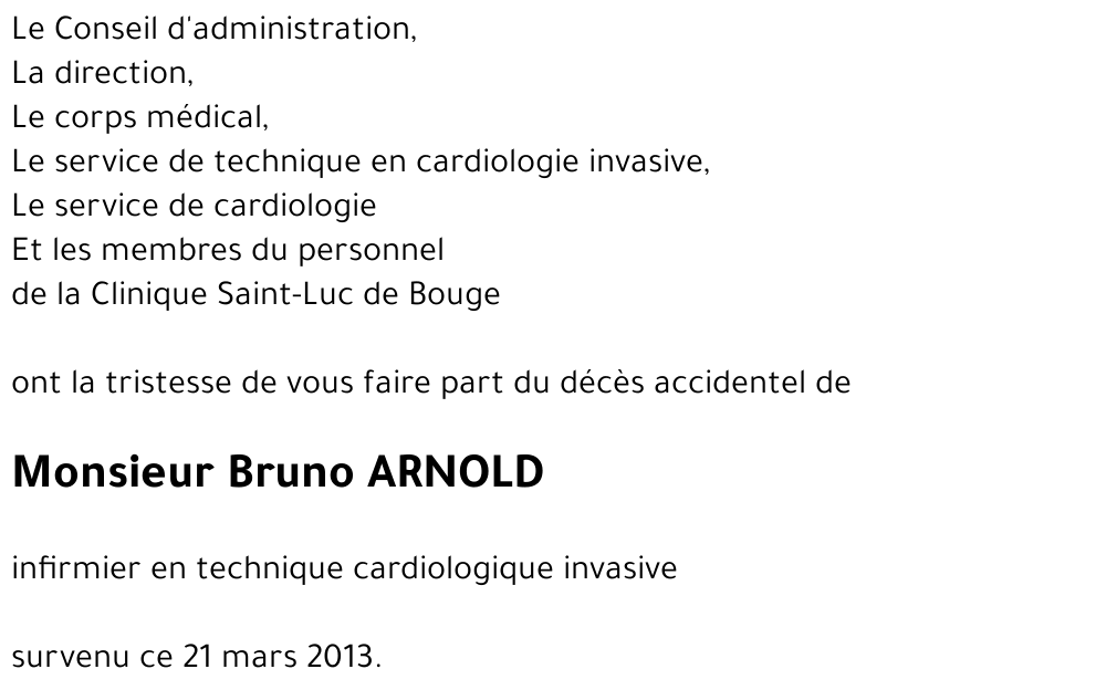 Bruno ARNOLD