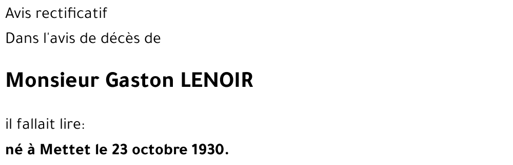 Gaston LENOIR