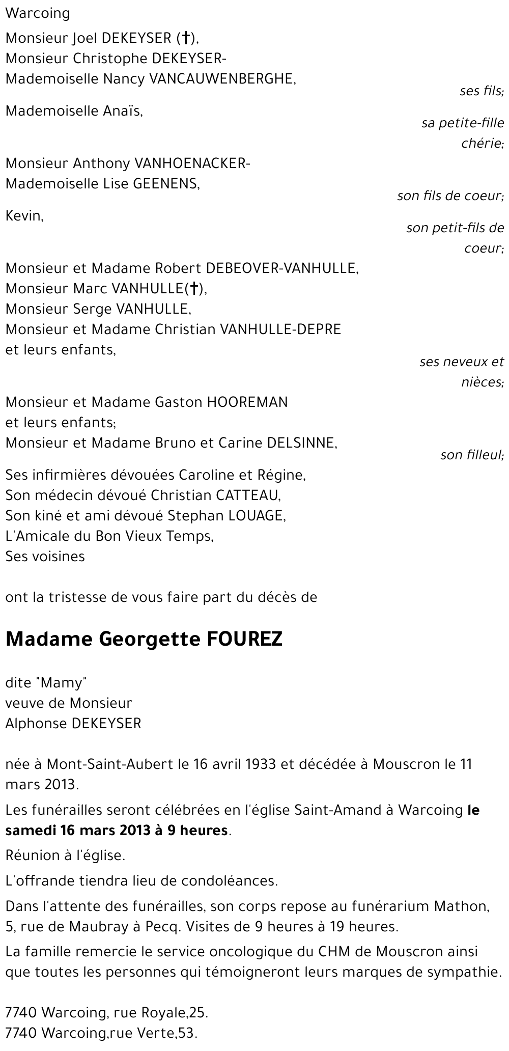 Georgette FOUREZ