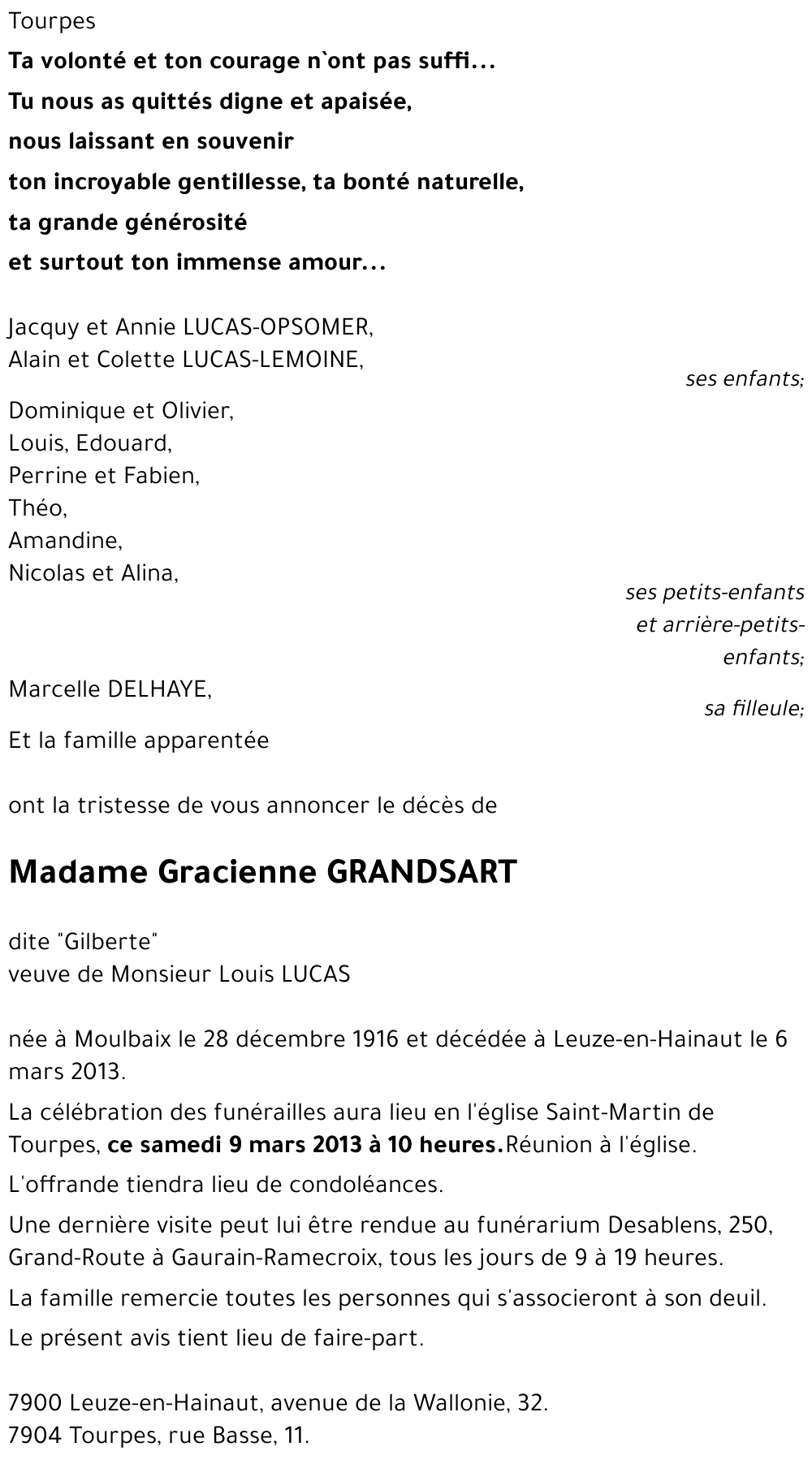 Gracienne GRANDSART