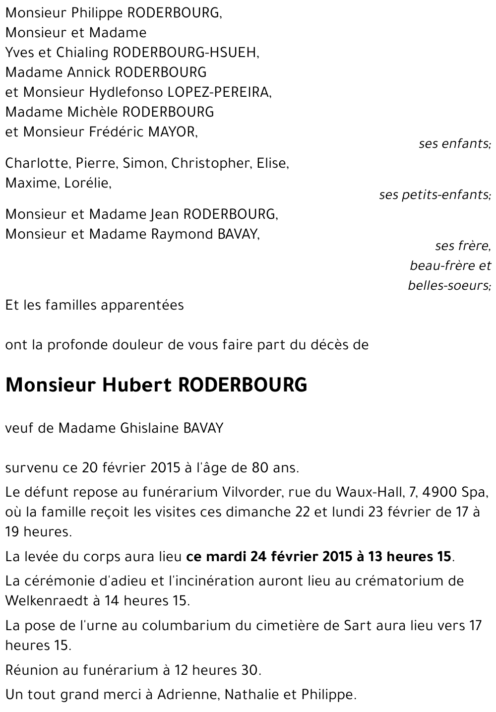 Hubert RODERBOURG