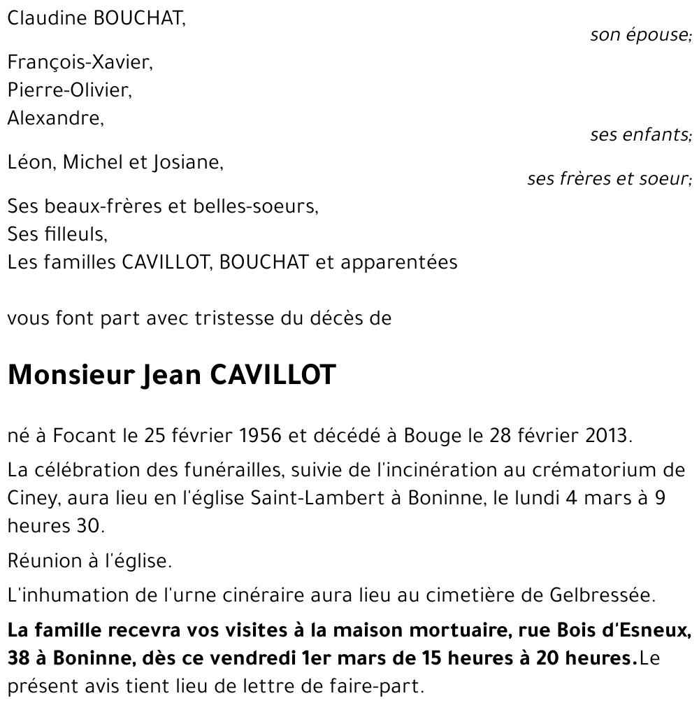 Jean CAVILLOT