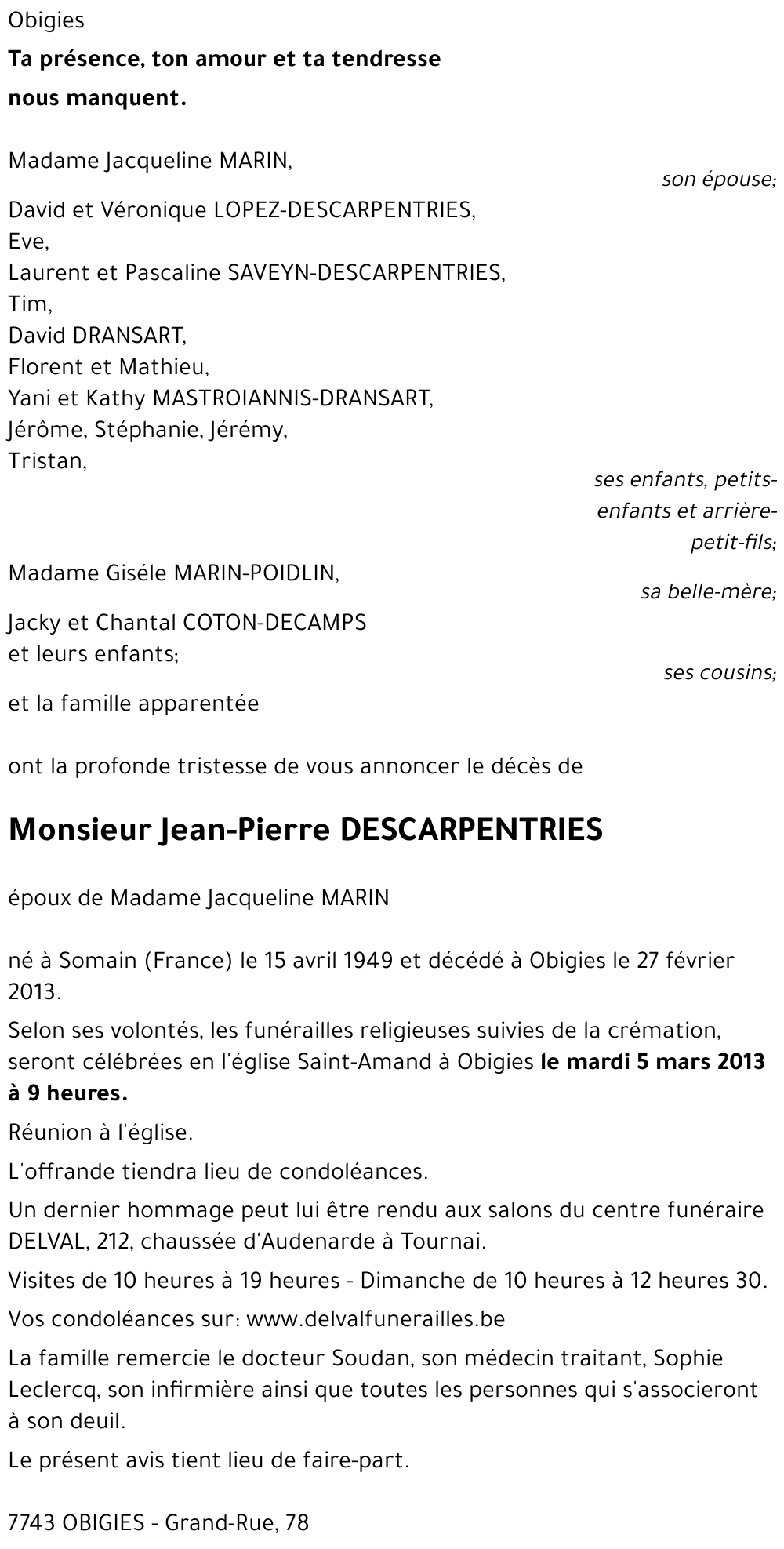 Jean-Pierre DESCARPENTRIES