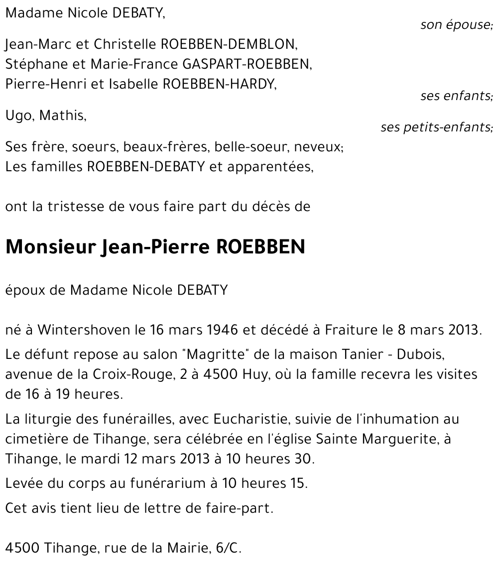 Jean-Pierre ROEBBEN