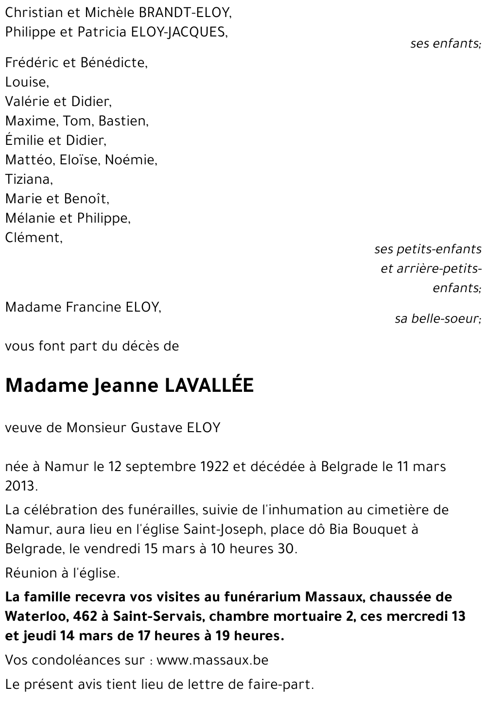 Jeanne LAVALLÉE