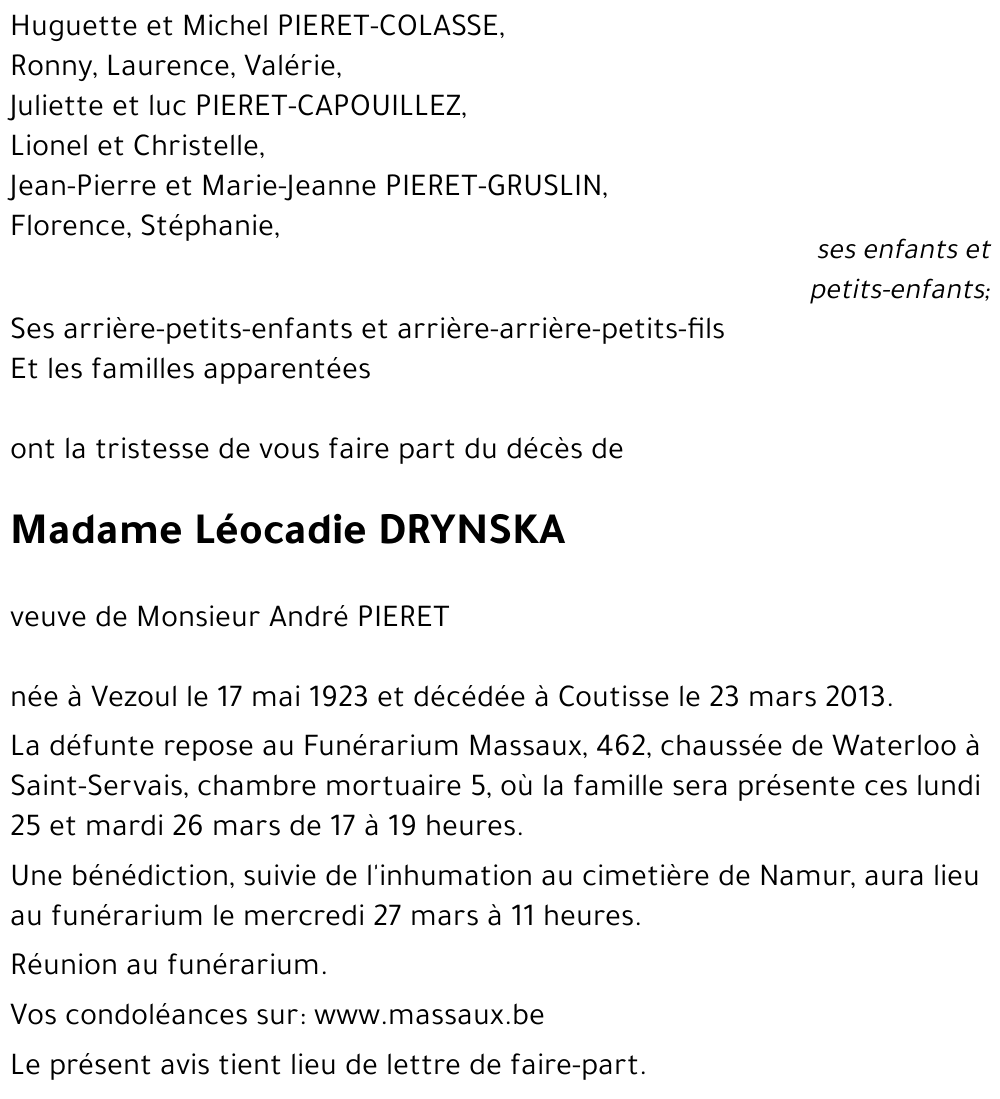 Léocadie DRYNSKA