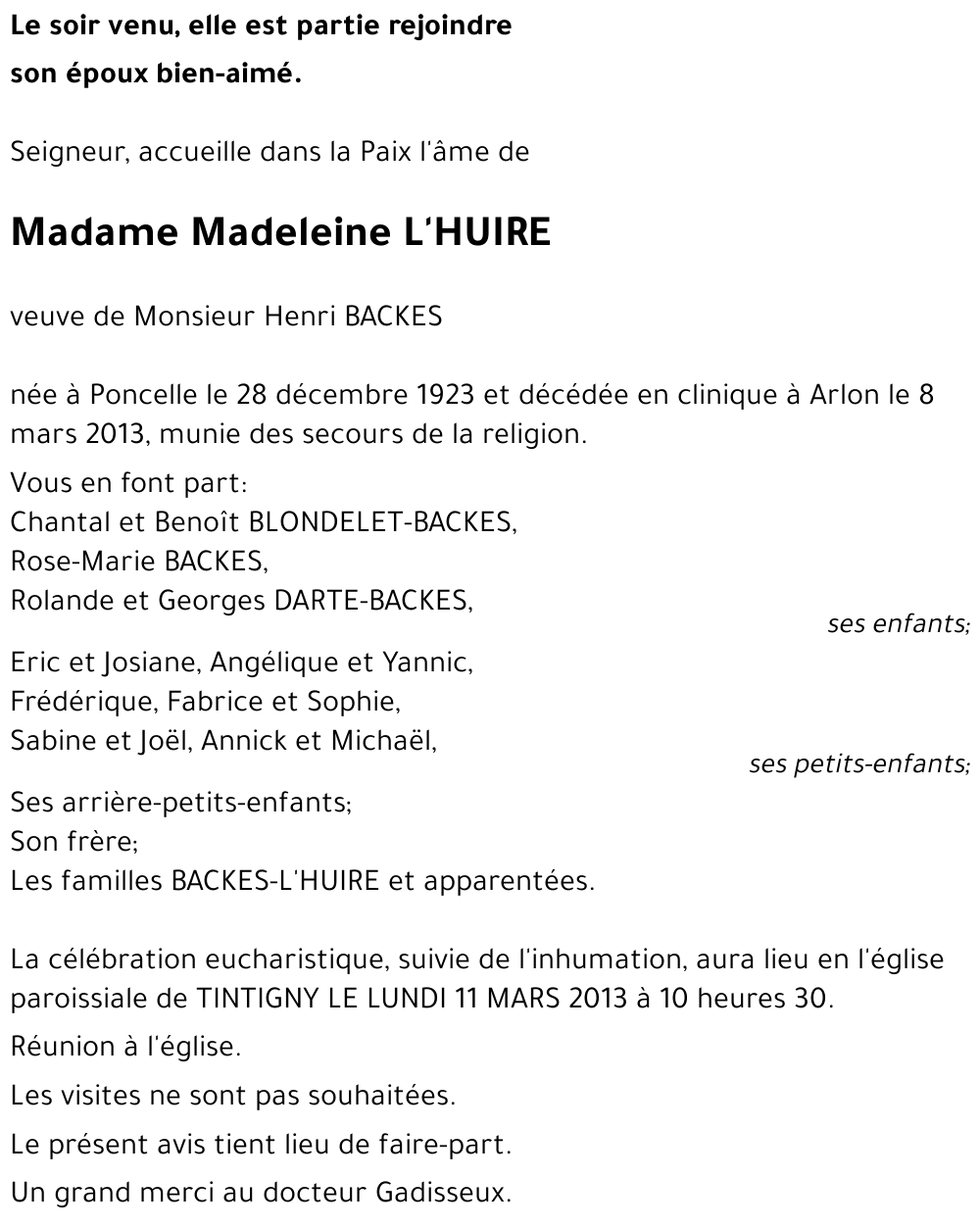 Madeleine L'HUIRE