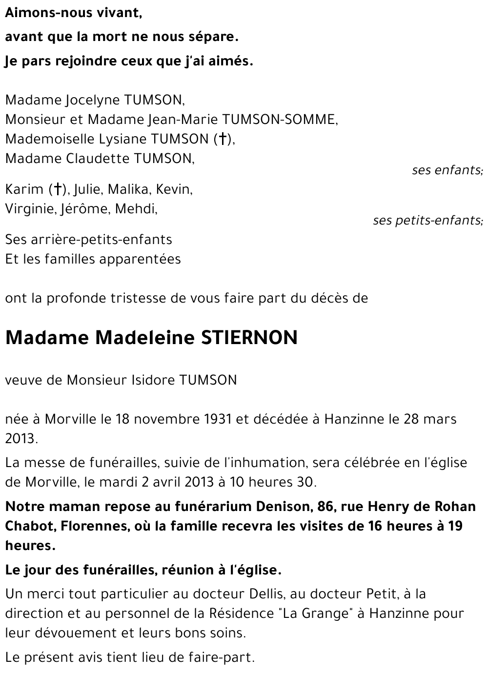 Madeleine STIERNON