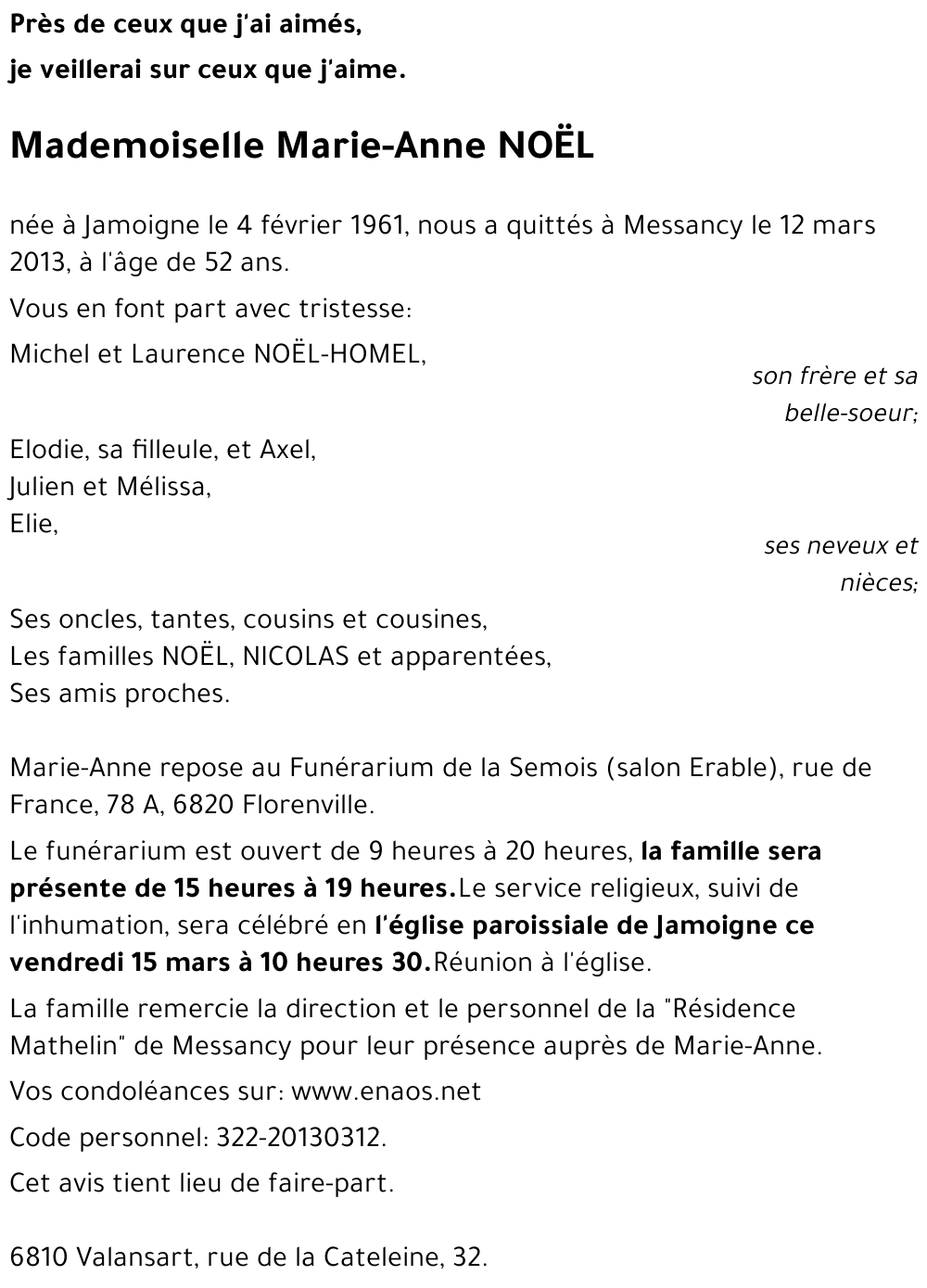 Marie-Anne NOËL