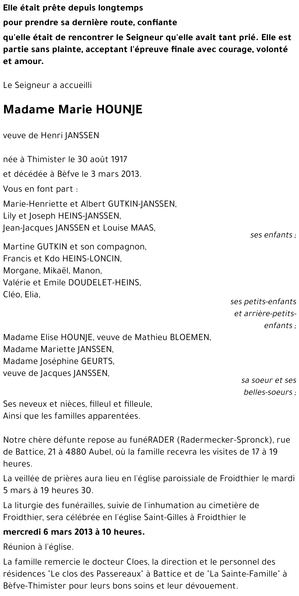 Marie HOUNJE