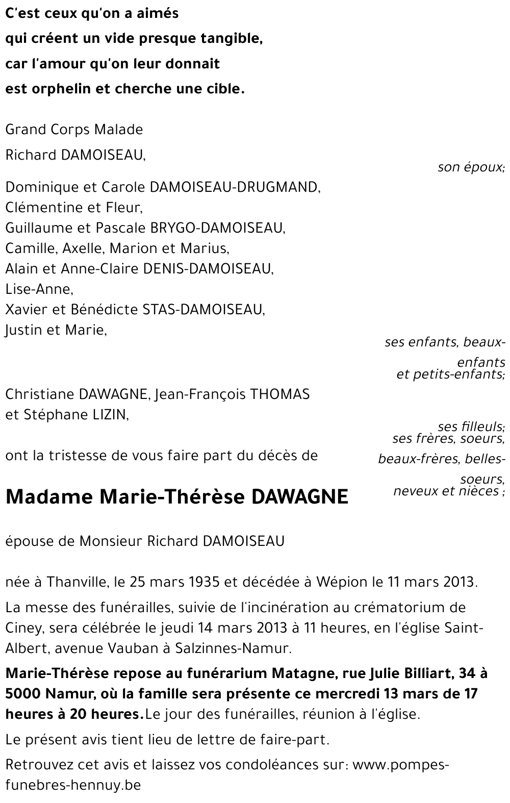 Marie-Thérèse DAWAGNE