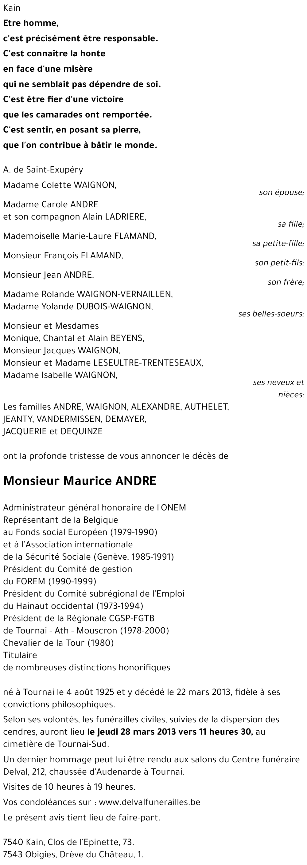 Maurice ANDRE