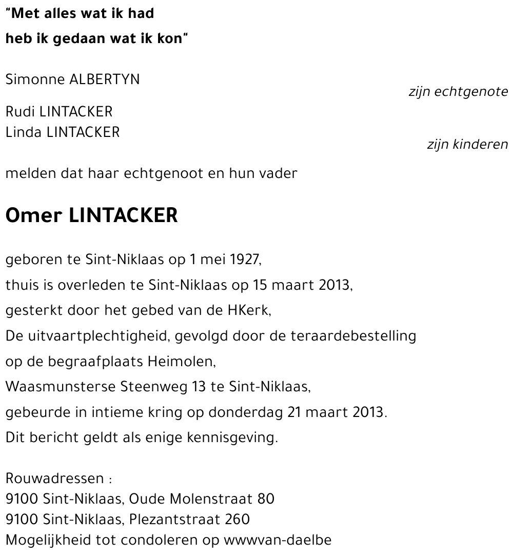 Omer LINTACKER