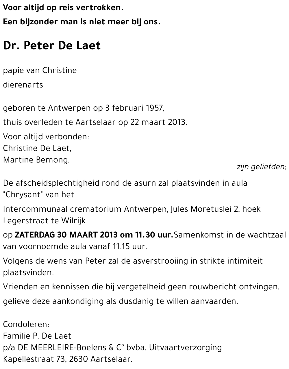 Peter DE LAET