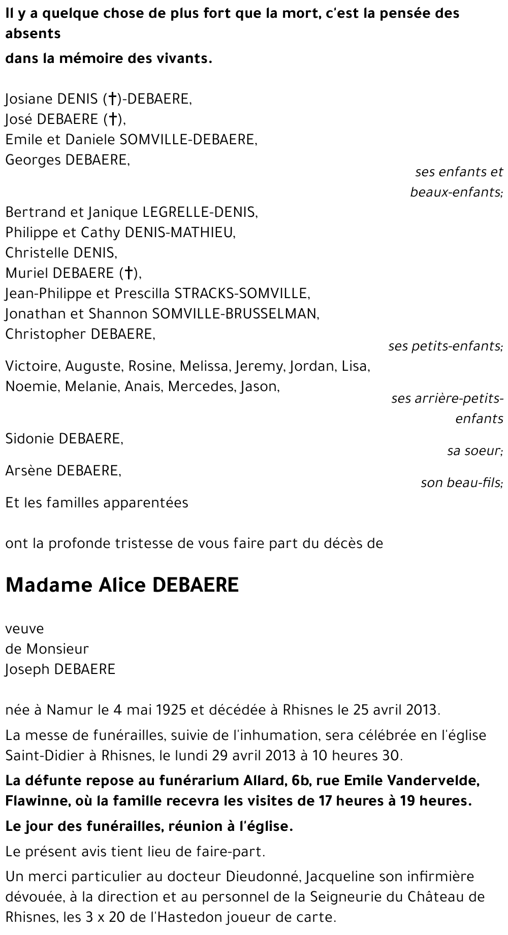 Alice DEBAERE