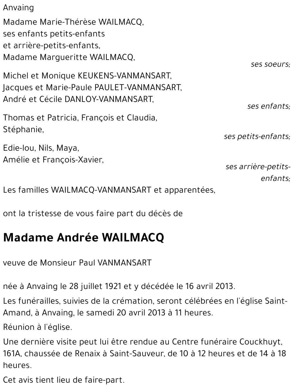 Andrée WAILMACQ