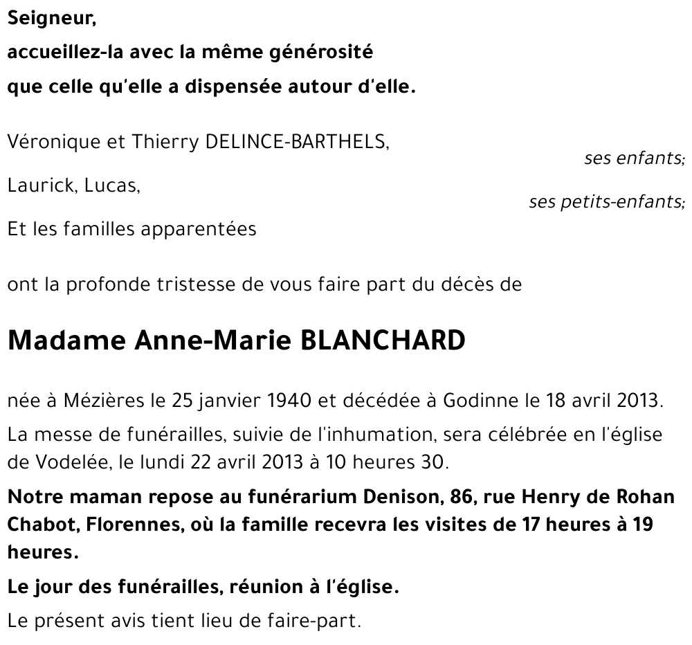 Anne-Marie BLANCHARD