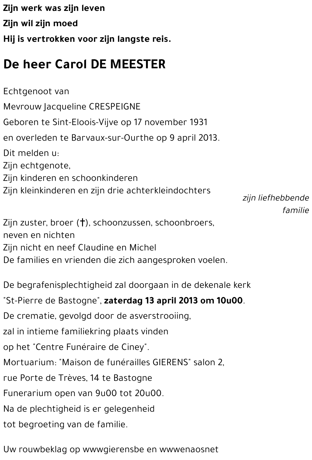 Carol DE MEESTER