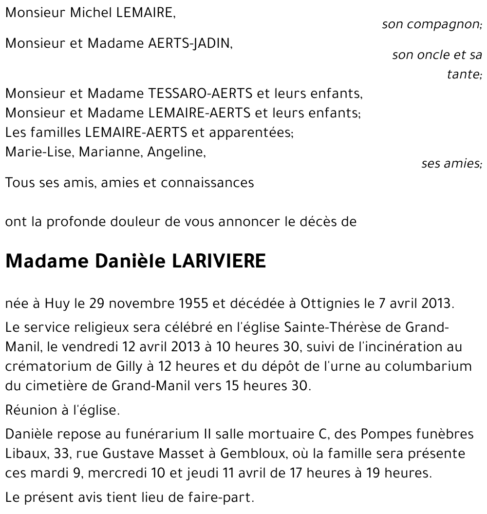 Danièle LARIVIERE